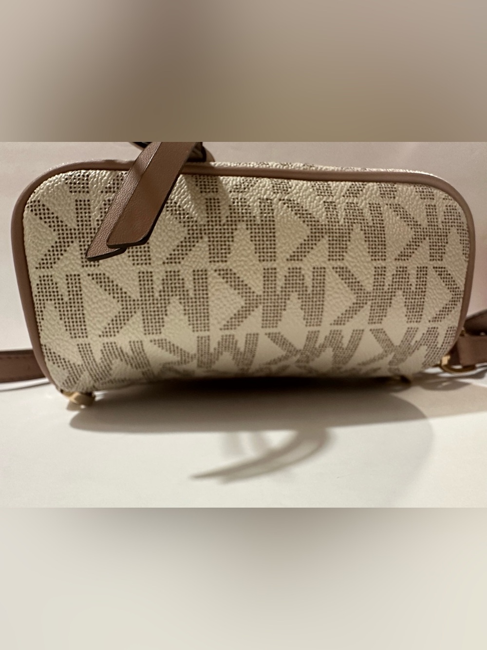 Michael Kors Mini Backpack Pink Vanilla Color Block Rhea Mini - Picture 7 of 15